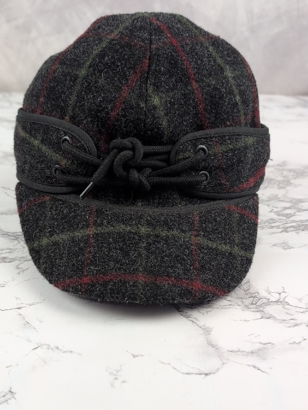 ​Wyoming Traders 100% Virgin Wool Plaid Stormer Hat Sz 7-1/4